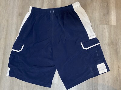 Nike Swim Cargo Trunks Shorts Men's Size XL￼ Navy Blue White