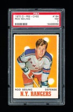 1970 OPC HOCKEY 184 ROD SEILING PSA 7 NEAR MINT RANGERS