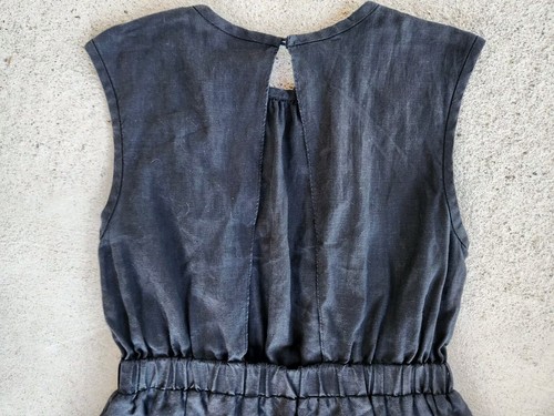 Everlane Black Linen Sleeveless Midi Dress w/ Cotton Liner Size 6 - Picture 5 of 7