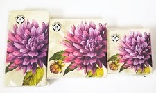 NEW FSC MIX PURPLE PASSION FLORAL CREAM PAPER COCKTAIL,LUNCH,DINNER NAPKINS