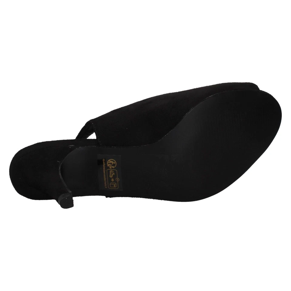 Zapatos anchos formales de tacón medio negros Spot On 'F12045' para dama Foto 2 de 4