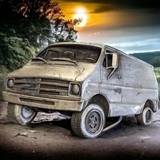 Vintage Belt Buckle 1978 Bergamot Brass Works Van Ford Chevy Dodge Delivery Van