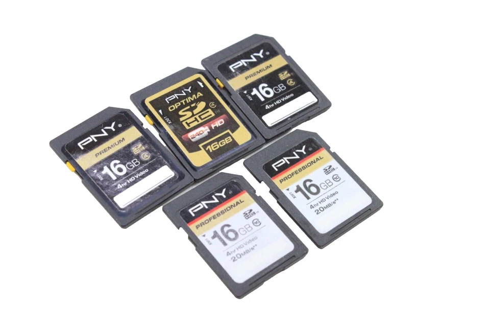 Lot of 5 PNY 16GB SD Memory Cards Working - Image 2 of 4