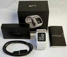 NUOVO Nike+ Plus GPS Sport Watch Bianco/Argento TomTom Running Cinturino Allenamento Runner