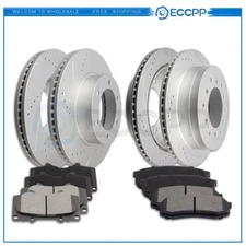 Ceramic Brake Pads And Rotors Front Rear For Toyota Sequoia SR5 Limited