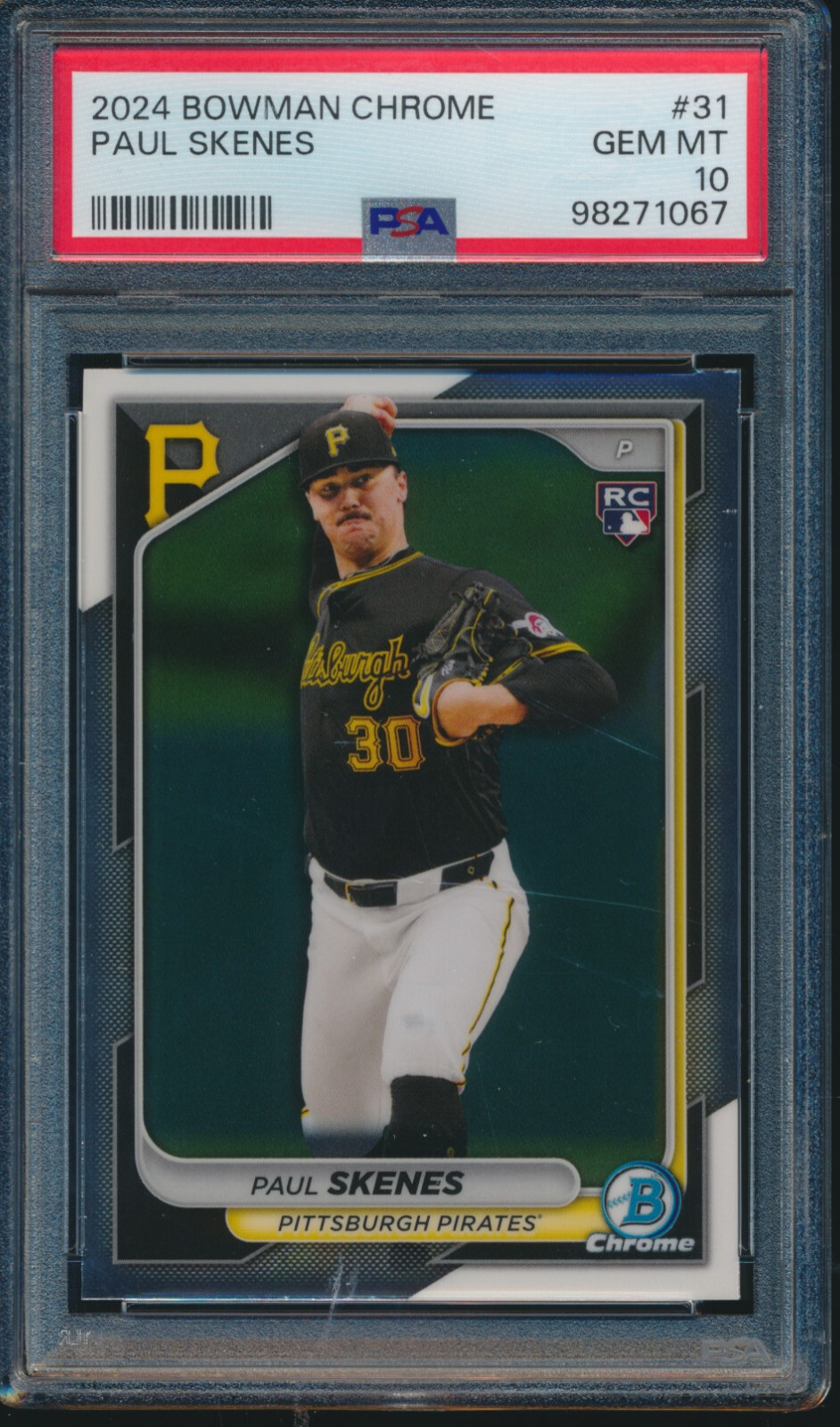 PSA 10 PAUL SKENES 2024 Bowman Chrome Baseball PIRATES Rookie Card RC GEM MINT
