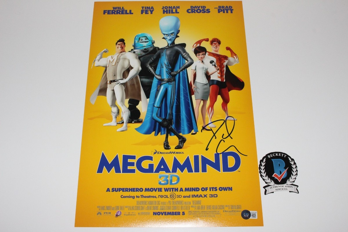 DAVID CROSS SIGNED 'MEGAMIND' 12x18 MOVIE POSTER MINION BECKETT