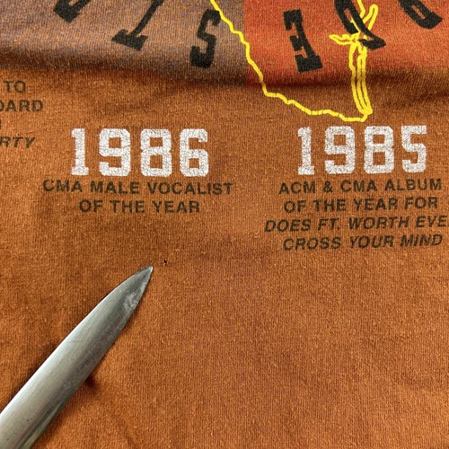 George Strait Shirt Mens XL Orange 90s Adult Country Time Wheel NOTES SKU3003 - Picture 4 of 10