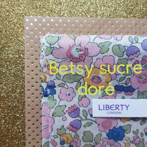 Liberty Tana Lawn " Betsy Sucre Dore Mit Gold Glitzer " 100% Baumwolle Stoff - Picture 5 of 5