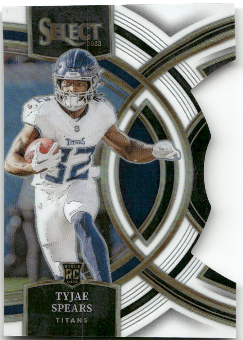 TYJAE SPEARS 2023 Panini Select PREMIER LEVEL WHITE DIE CUT PRIZM RC /199 Titans