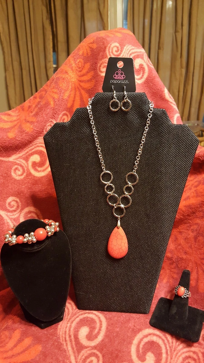 Red crackle stone necklace paparazzi deals