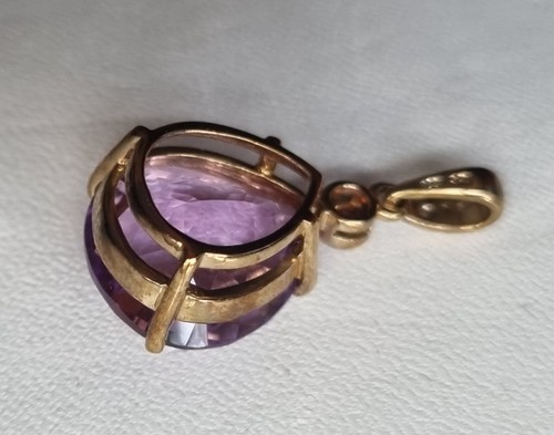 Anhänger Amethyst Tropfen facettiert geschliffen lila Gold 333 NEU! - Bild 10 von 13