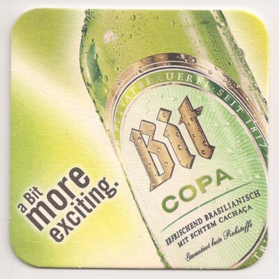 Bitburger - alte Bierdeckel-Rarität ''Bit Copa - mit echtem Cachaça''