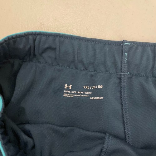Under Armour Shorts Youth XL Blue Athletic Drawstring Logo - Picture 5 of 7