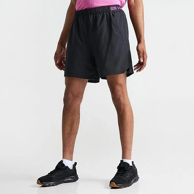 Men's Under Armour Vanish 6" Woven Shorts - Black/Astro Pink