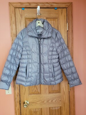 KENNETH COLE REACTION Gray Packable Down Coat Jacket XL