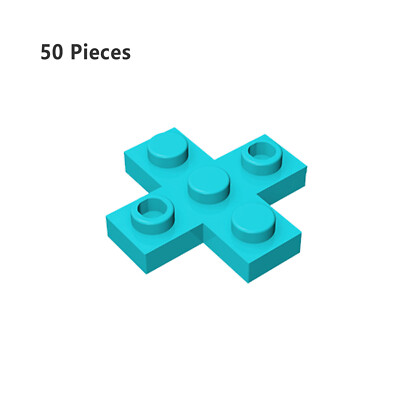 ZITIANYOUBUILD 15397 Plate 3X3 Cross Medium Azure Bricks 50 PCS Bricks