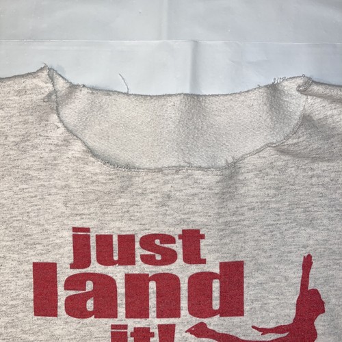 SKATER FIGURA GRIS Sudadera Patinador sobre Hielo Rojo “Just Land It” Patinaje sobre Hielo Años 90 XL - Imagen 6 de 12