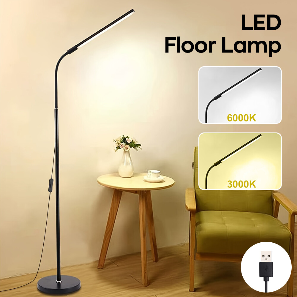 Standing Floor Lamp Adjustable 360° LED Reading Light for Bedroom