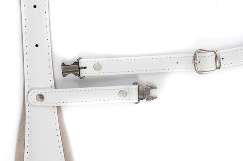 Accordion Shoulder Straps New Quality Genuine Leather 120,140 Bass White Belts - Picture 2 of 7