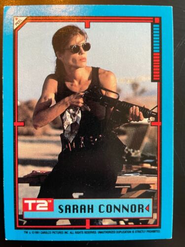 Tarjeta coleccionable Sarah Connor 1991 pegatina Topps Terminator 2 #3 - Imagen 1 de 2