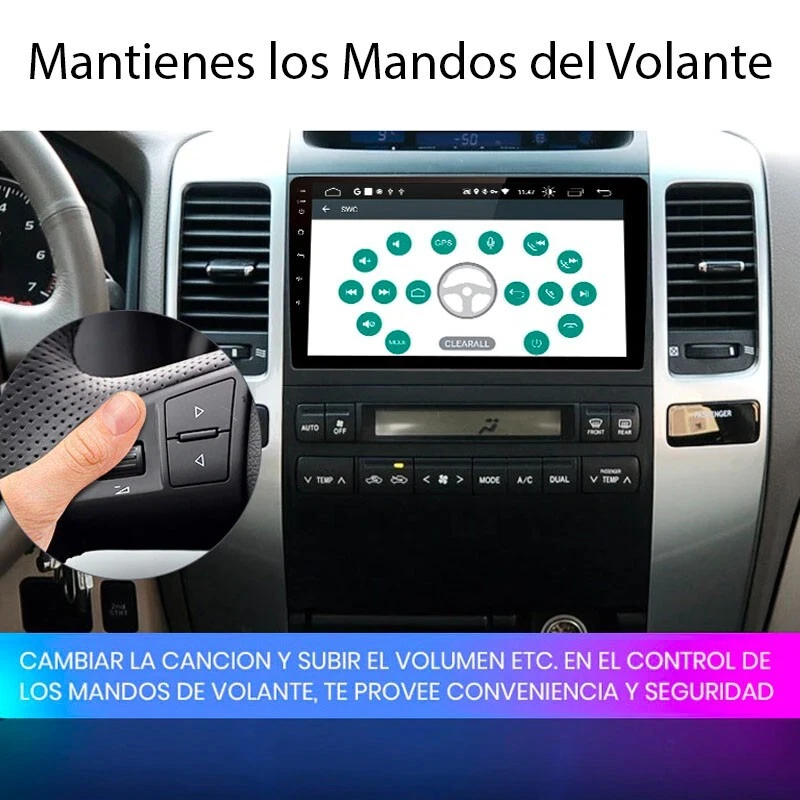 Radio Pantalla Android 12 GPS USB CARPLAY BT para Toyota Land Cruiser Prado 120 - Imagen 4 de 4