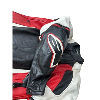Alpinestars Stunt Leather Motorcycle Jacket Armored Red Alpinestars Stunt Leather Motorcycle Jacket Armored Red