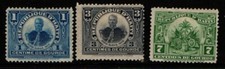 Haiti 1906 President Nord Alexis 1c, 3c, 7c de piastre SG132. 135-36 Mint