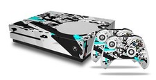 Skin for XBOX One S Console Controller Baja 0018 Neon Teal Vinyl Decal