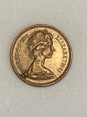 1976 United Kingdom 1 New Penny, Queen Elizabeth II, KM# 915 (113)