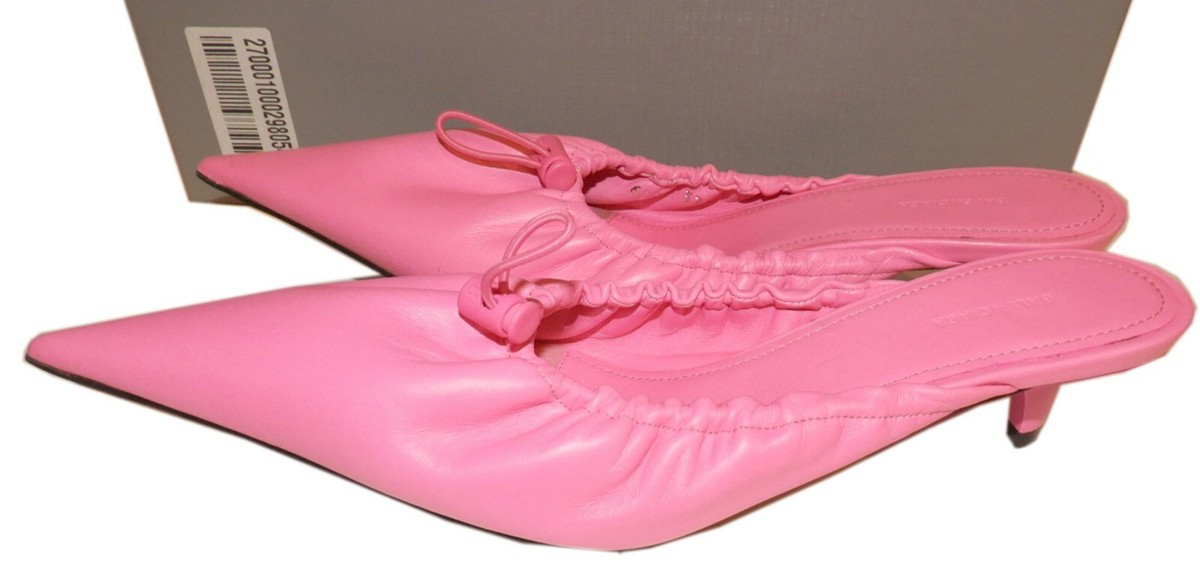 Balenciaga Knife パンプス Balenciaga Knife Leather Mules Sandals Bow Shoes Pink 40