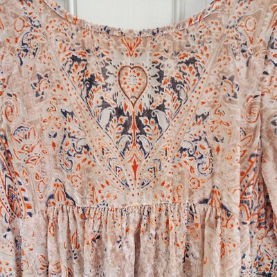 Free People Mirror Mirror Burnout Cream Velvet Babydoll Mini Dress Size  Small | eBay