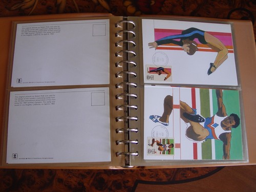 Set 24 Vintage Robert Peak 1984 Olympics Postcards FDC Airmail Stamps Postmarked - Picture 4 of 15