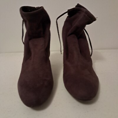 Microscope Warm Burgundy Ankle Booties w/Drawstring Size 8M