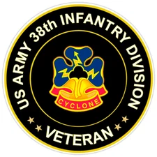 US Army 38th Infantry Division Veteran Bumper Sticker Military Vinyl Decal 5"