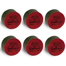 6 TIGER EMERALD Laminated Pool CUE TIPS - 13 or 14 mm - AUTHORIZED DEALER
