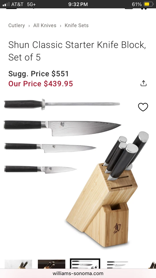 Kazahana 5 piece knife block set GPTS0500 - Image 3 of 4