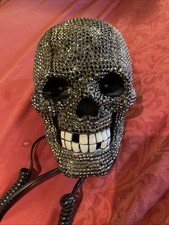 Vintage Diamond Skull Shaped Corded Phone  Push Button Land Line