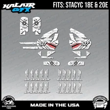 Graphics Kit for STACYC 18E 20E Electric Bike (All Years) Predator - White