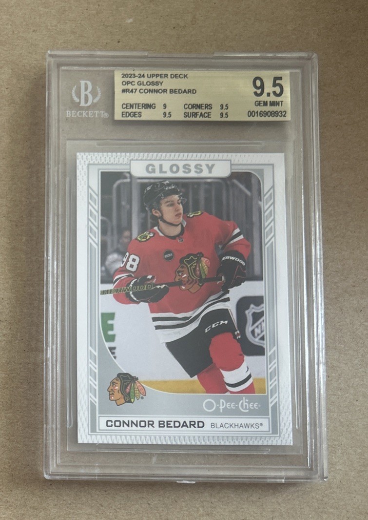 2023-24 Upper Deck O Pee Chee Hockey Connor Bedard Glossy Rookie Card BGS 9.5