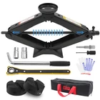 For Jeep Wrangler Car 3t Scissor Lift Jack Set Spare Tire Lug Wrench Tool Kit