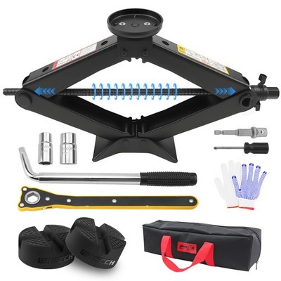 For Jeep Wrangler Car 3t Scissor Lift Jack Set Spare Tire Lug Wrench Tool Kit
