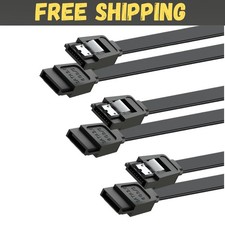 SATA Cable III for SSD HDD Data,3 PCS 6Gbps Straight Angle 15 Inch Sa...