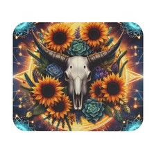 Bohemian Sunflower Mouse Pad, Creative Desk Decor, Gift for Artists