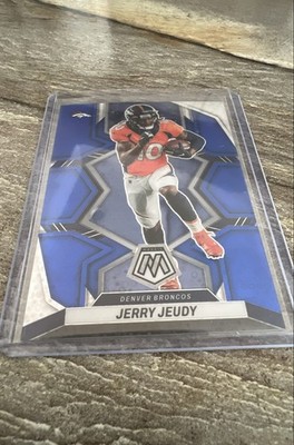 2022 Panini Mosaic - Jerry Jeudy #60 No Huddle Blue Mosaic Prizm /75
