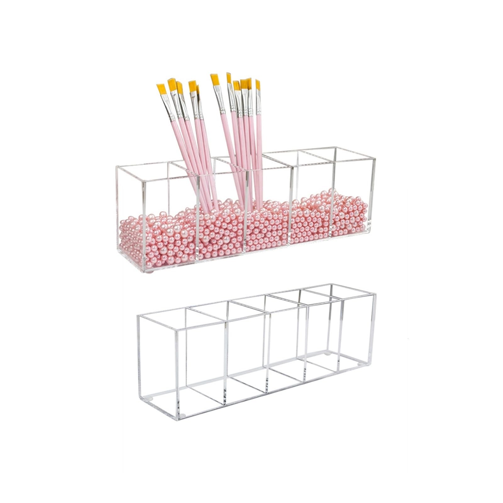 Pot a crayon de bureau transparent en acrylique pour organiser vos pinceaux de maquillage