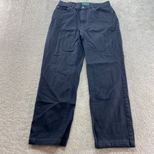 Lauren Ralph Lauren Jeans Co Pants Womens 10 Black Straight Leg High Rise Cotton