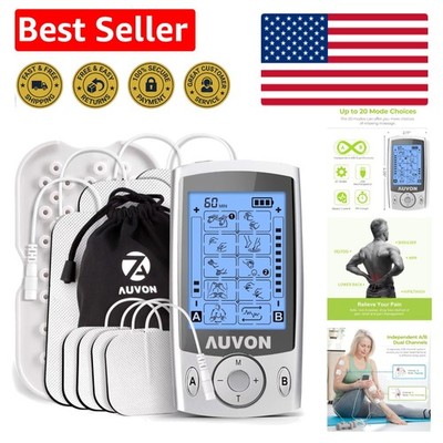Dual Channel TENS Unit Muscle Stimulator Machine with 20 Modes, 2'' and 2''x4'' ...