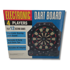 NIB Vintage Master 4 Players Team Electronic Dartboard With Sounds 12 Game