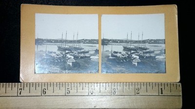 Antibes Le Port Stereoview S.I.P. France Harbor Boats c1900s